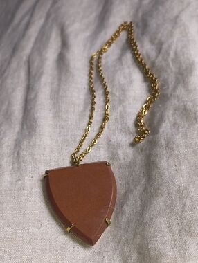 Brass Toned Necklace with Red Jasper By BCP JEWELRY 🧡 BARBARA C. Pellegrino